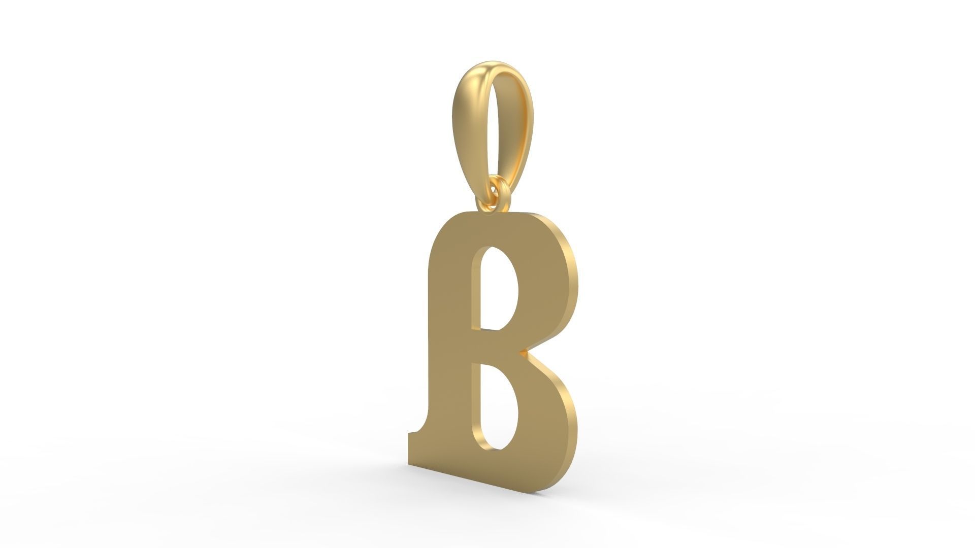 Initial Letters Pendant Cempaka Reguler B 3D print model_1