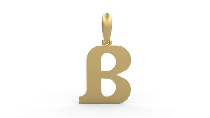 Initial Letters Pendant Cempaka Reguler B 3D print model