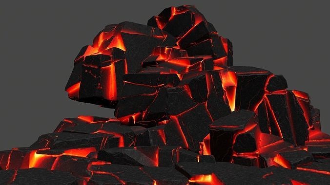 lava rocks  Low-poly 3D model