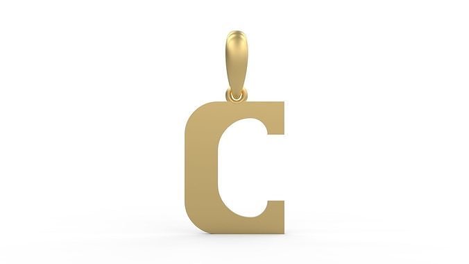 Initial Letters Pendant Cempaka Reguler C 3D print model