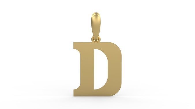 Initial Letters Pendant Cempaka Reguler D 3D print model