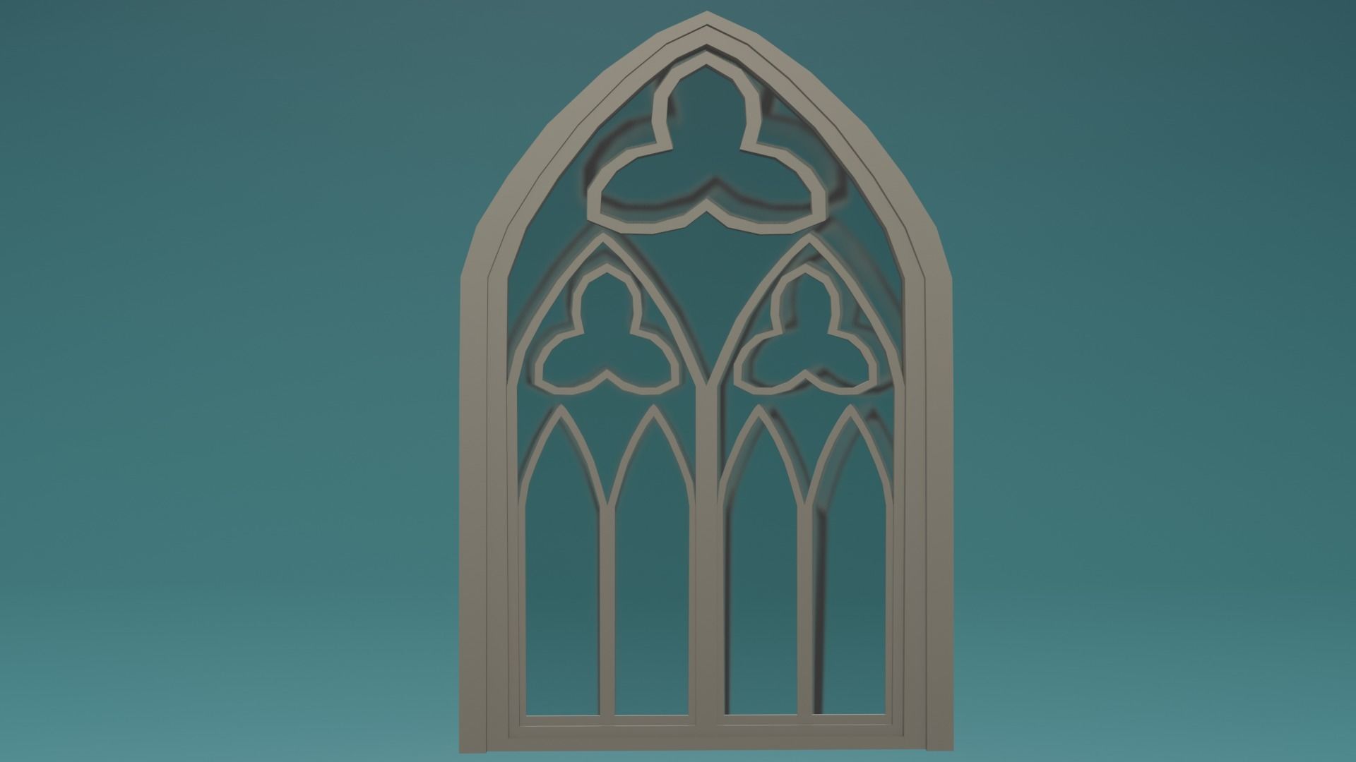 Gotic Window Set Low-poly 3D model_10