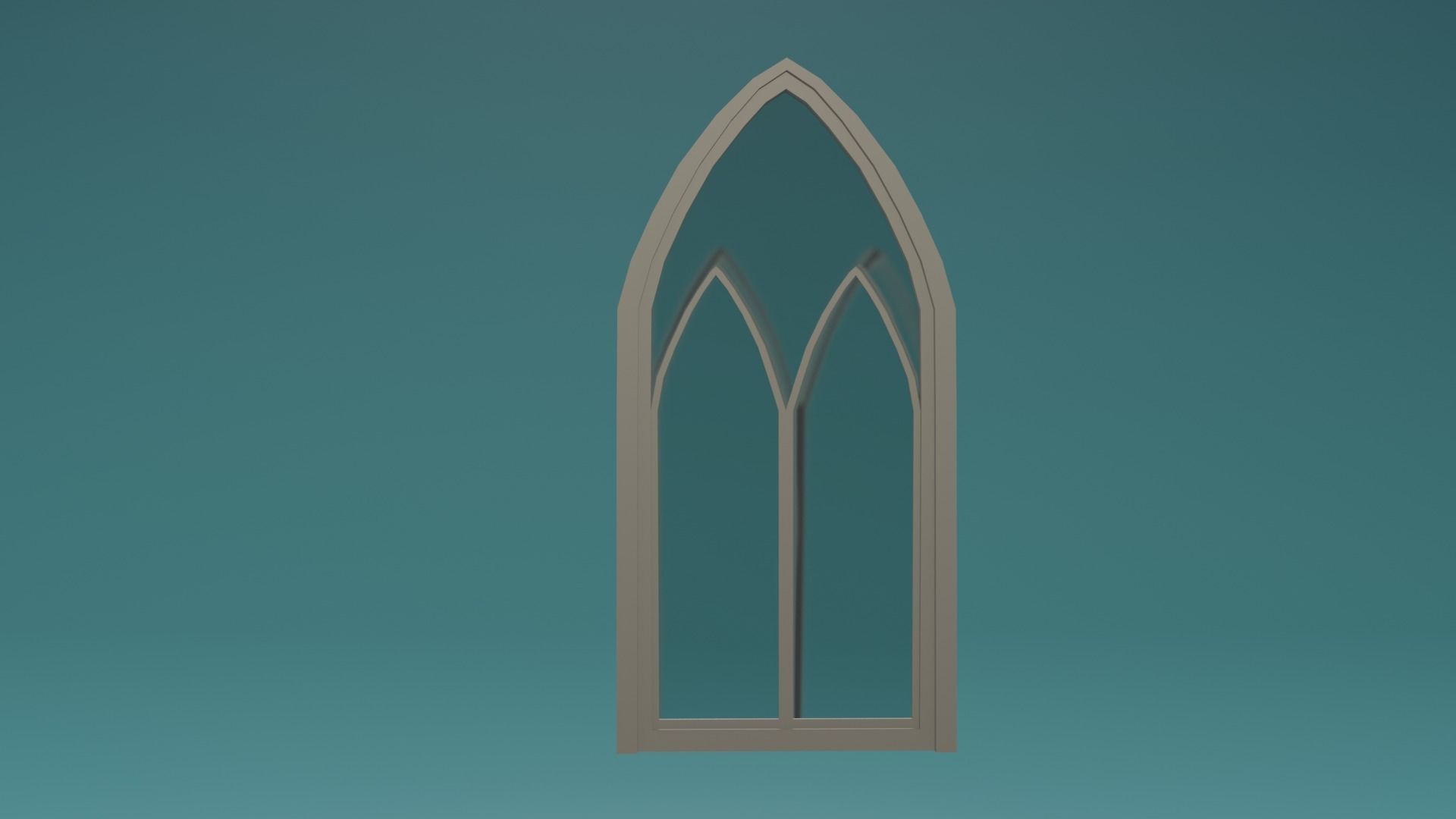 Gotic Window Set Low-poly 3D model_6