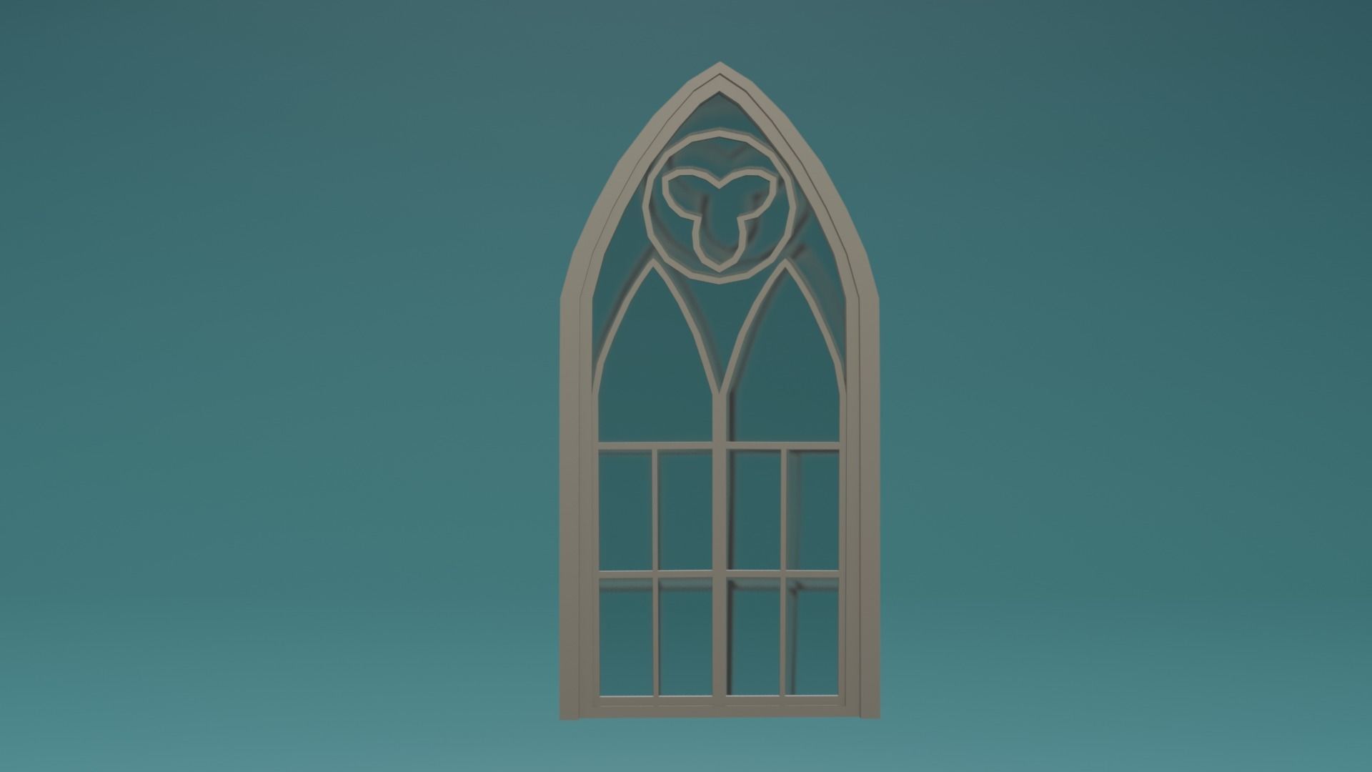 Gotic Window Set Low-poly 3D model_4