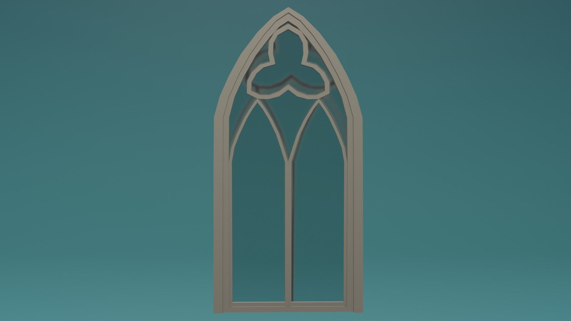 Gotic Window Set Low-poly 3D model_3