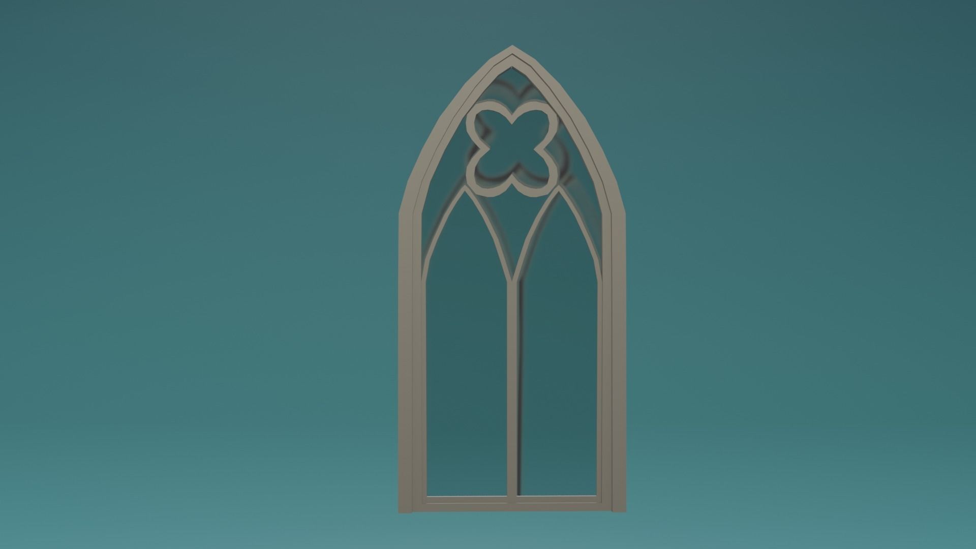 Gotic Window Set Low-poly 3D model_8