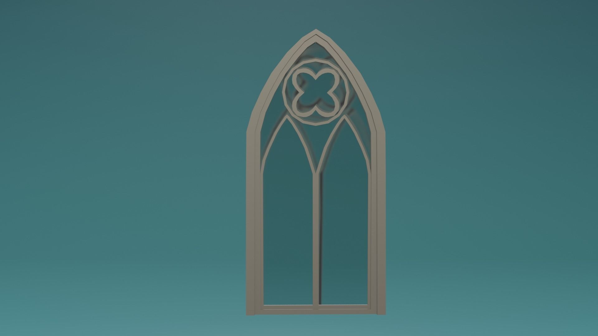 Gotic Window Set Low-poly 3D model_7