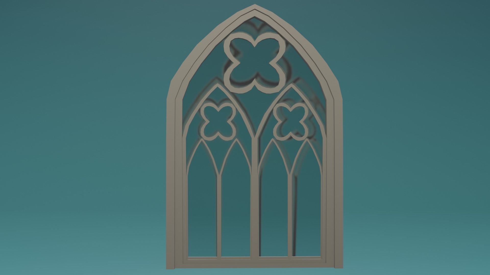 Gotic Window Set Low-poly 3D model_9