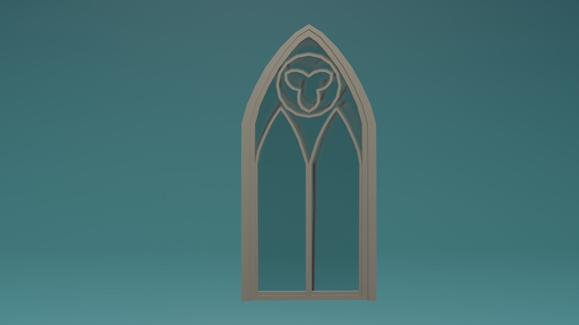 Gotic Window Set Low-poly 3D model_5