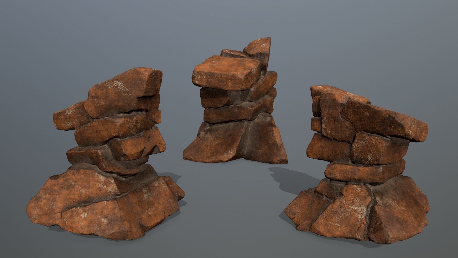 desert rocks  Low-poly 3D model_13