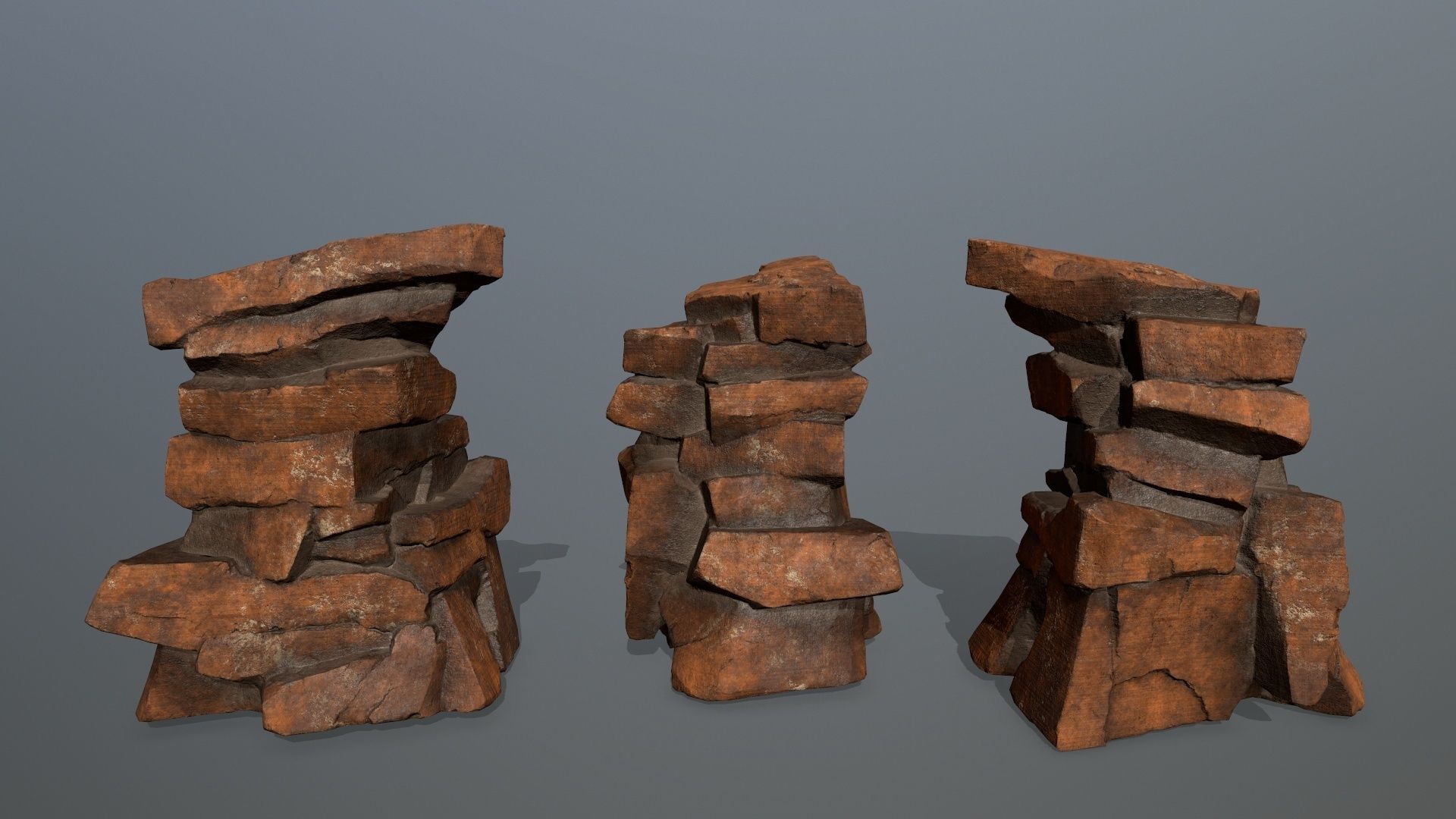 desert rocks  Low-poly 3D model_11