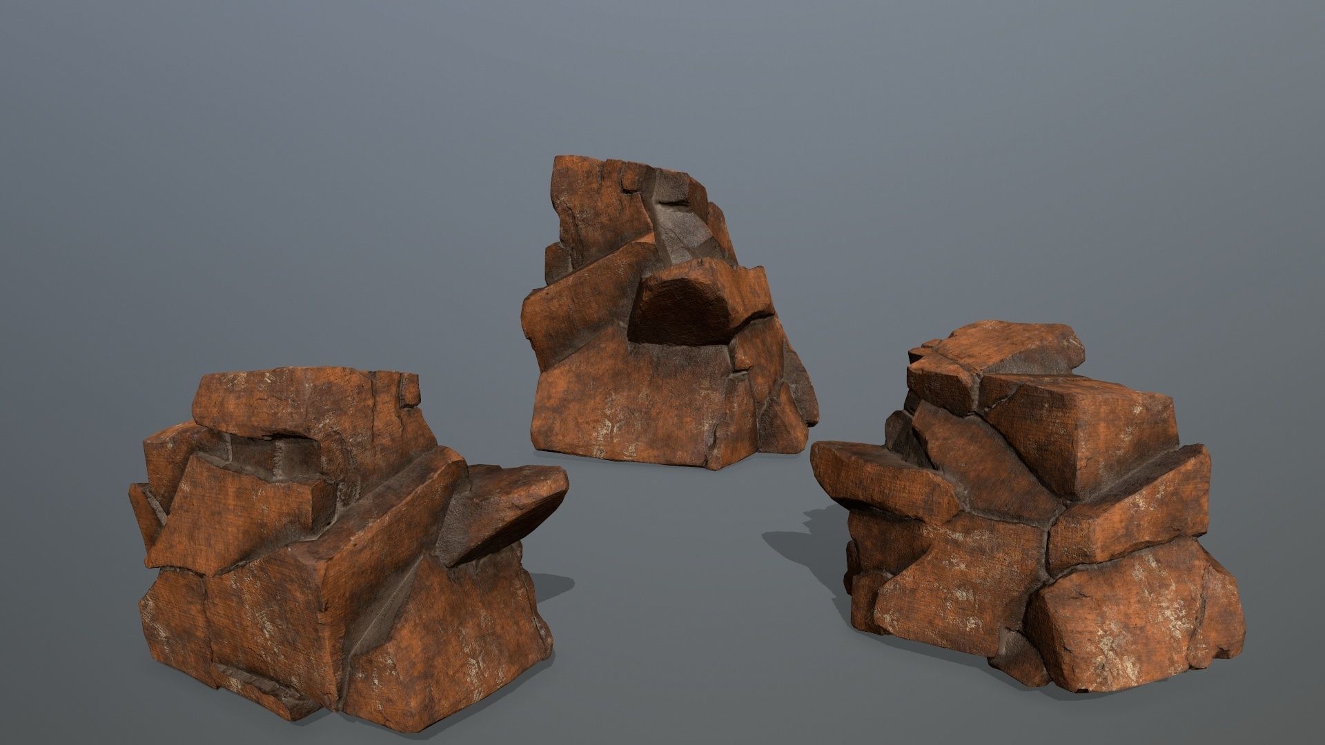 desert rocks  Low-poly 3D model_14