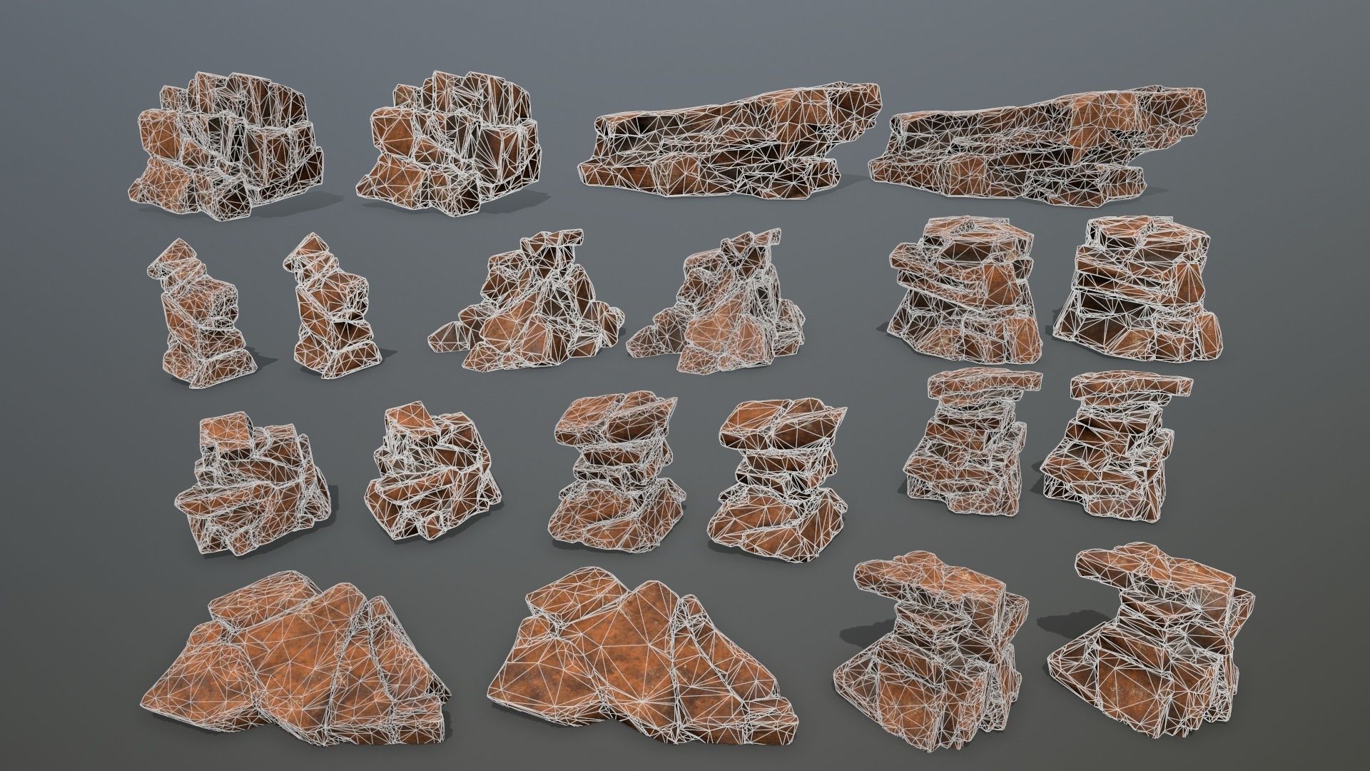 desert rocks  Low-poly 3D model_21
