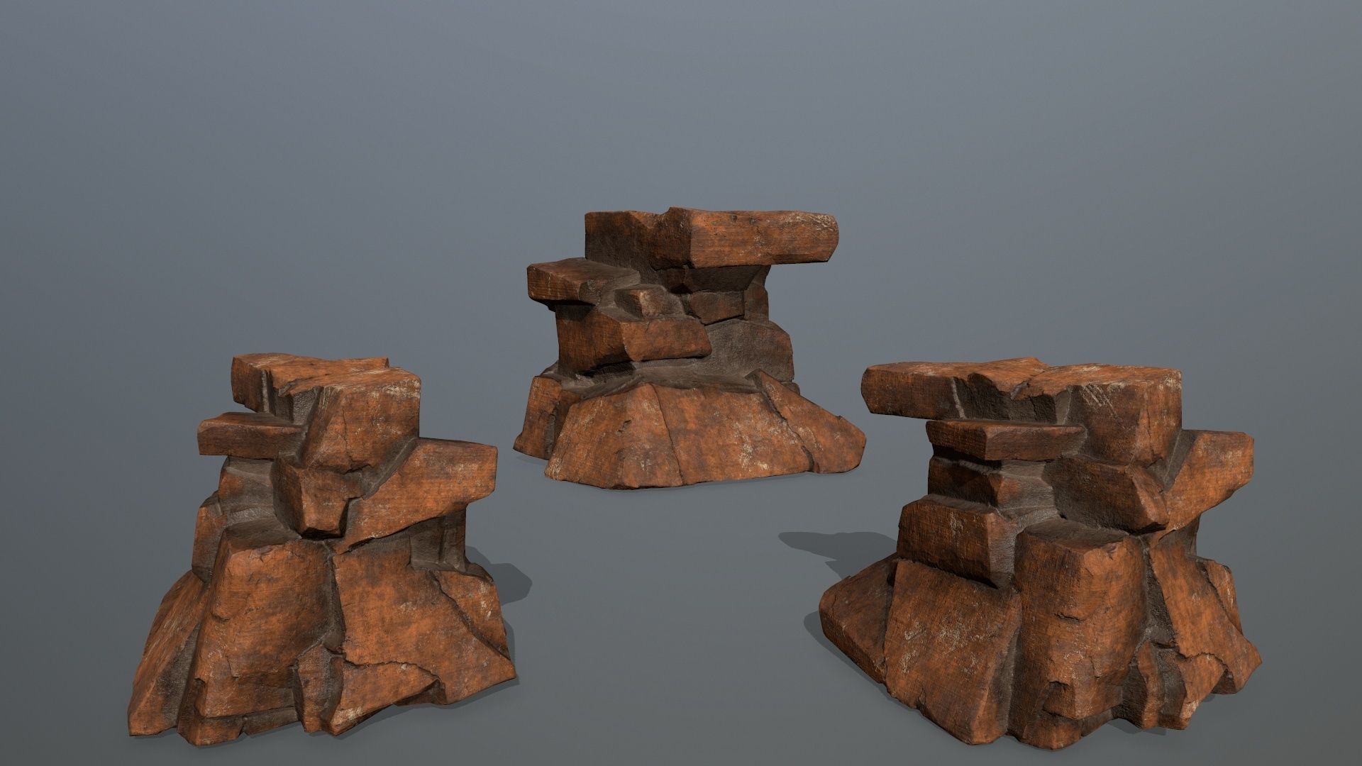 desert rocks  Low-poly 3D model_12