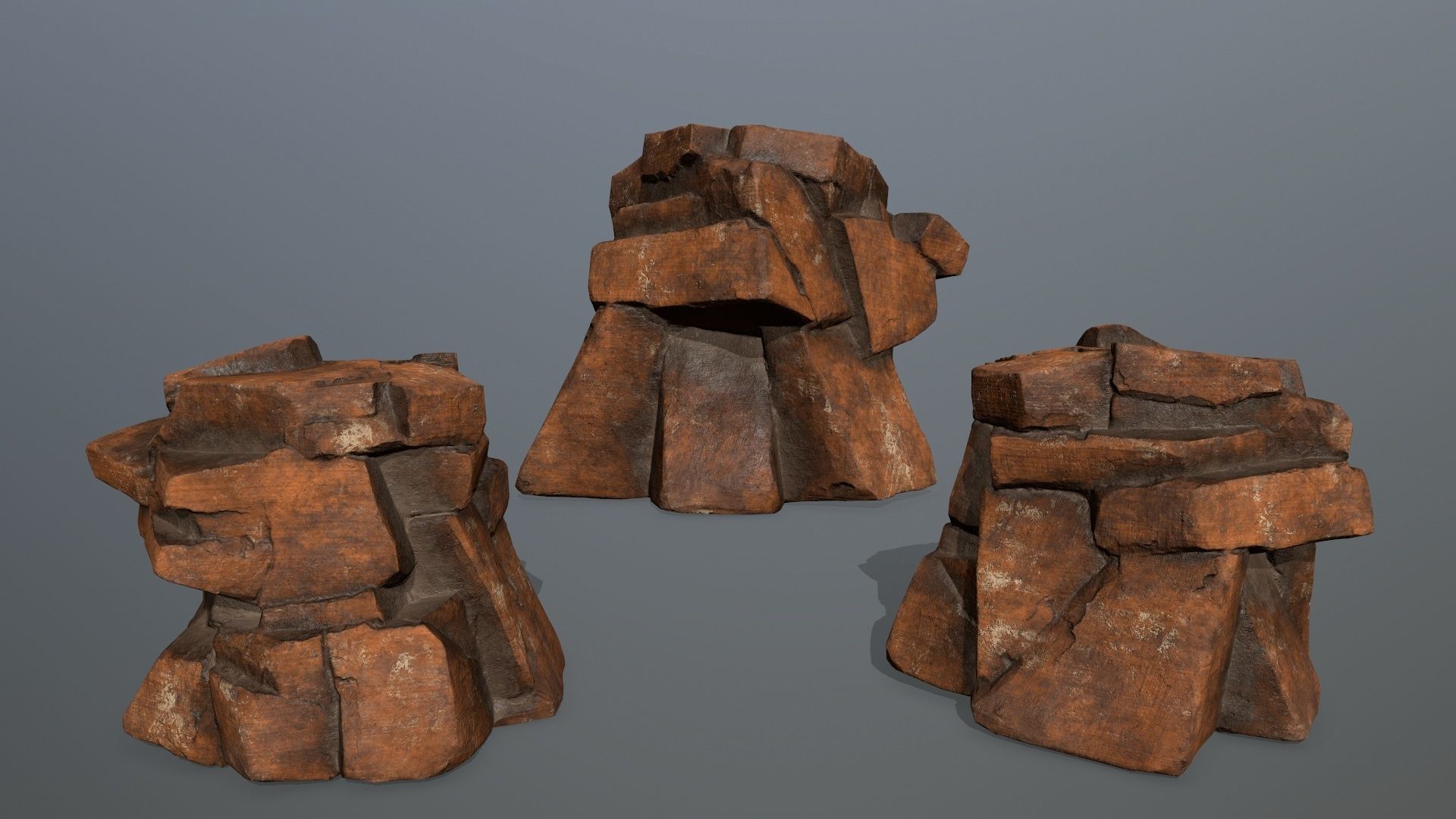 desert rocks  Low-poly 3D model_15