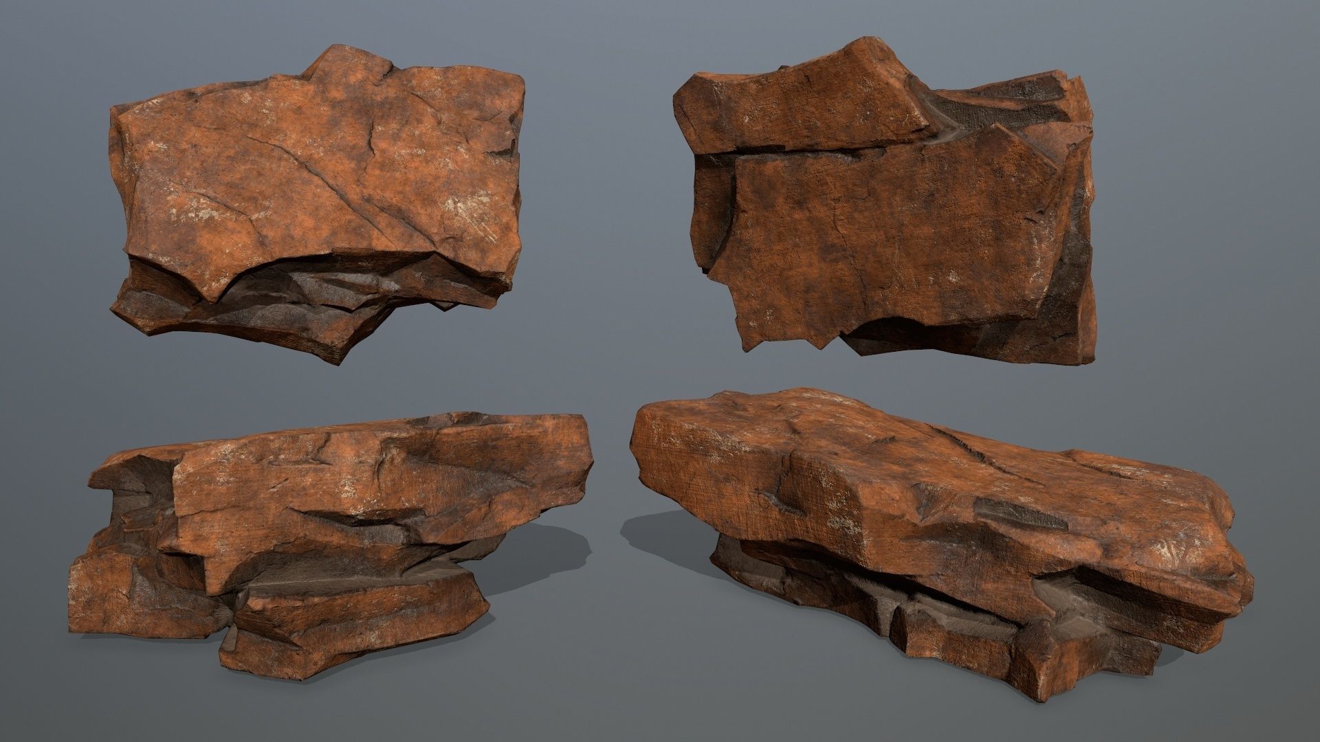 desert rocks  Low-poly 3D model_19