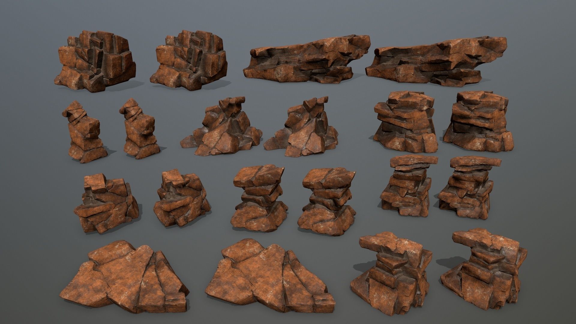 desert rocks  Low-poly 3D model_20