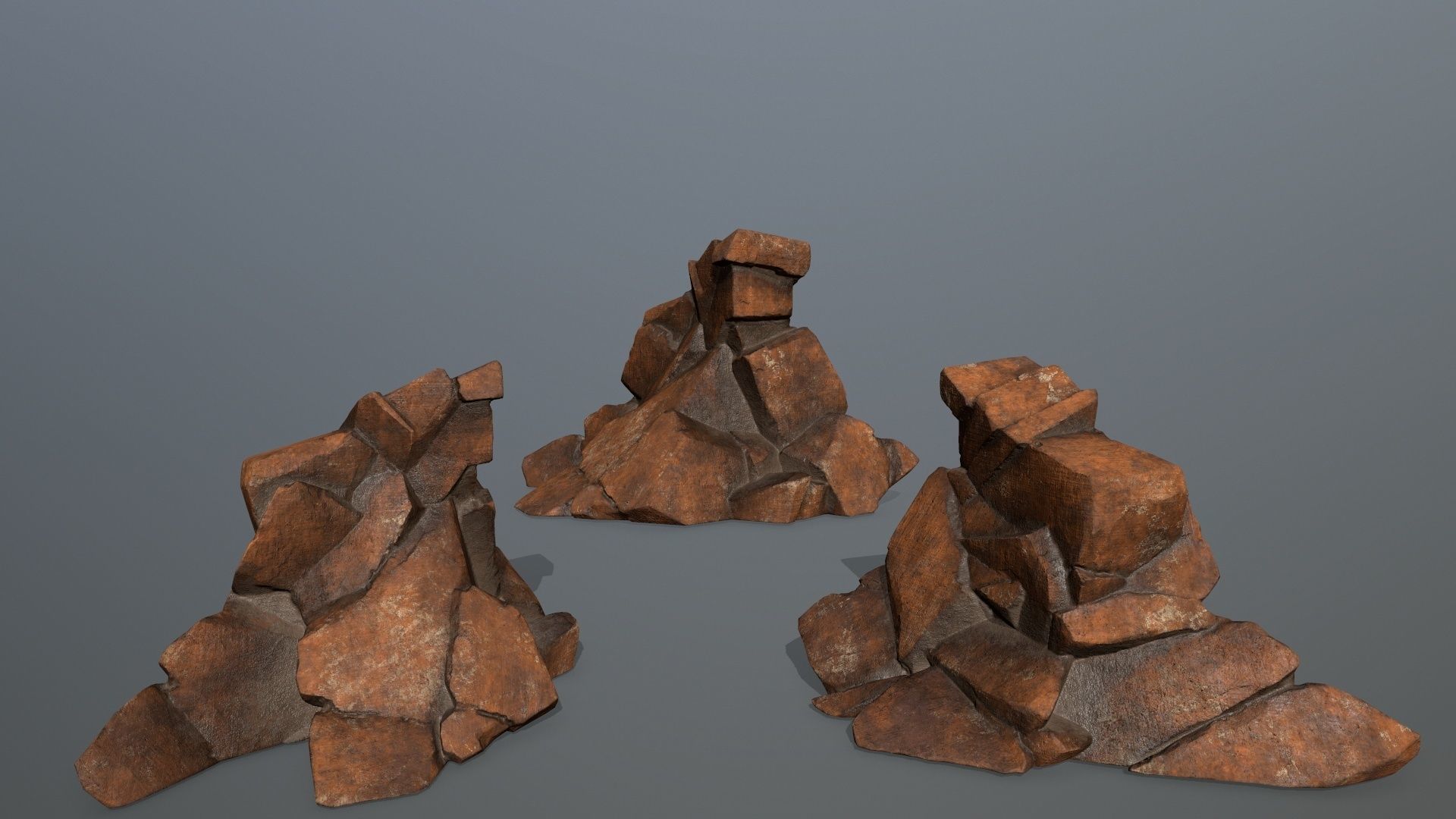 desert rocks  Low-poly 3D model_17