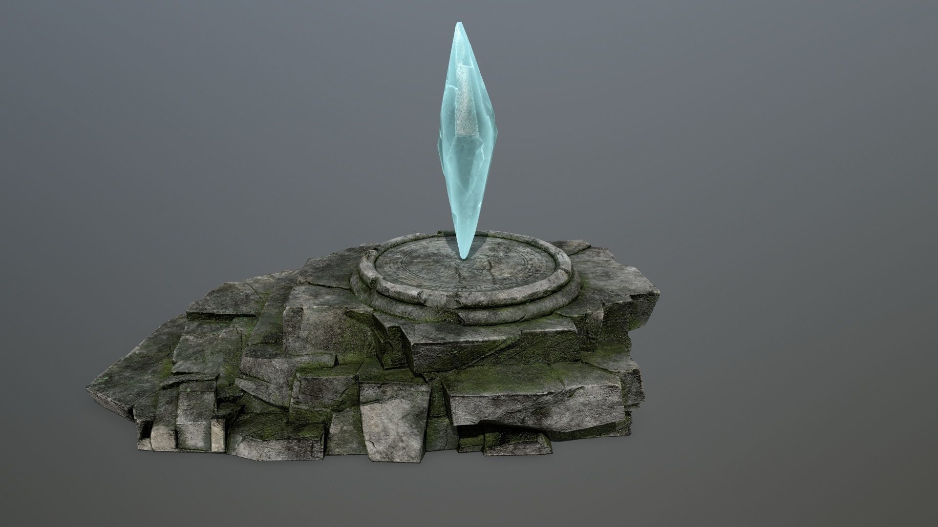 Crystal Ruin Gate Low-poly 3D model_7