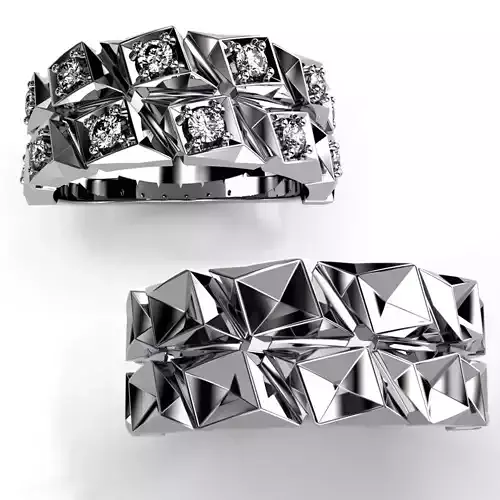 Linkchain-rings2 diamond band ring in gold