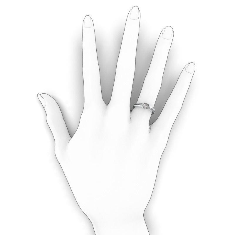 RING-296-JEWELRY gold engagement ring with princess cut diamond 3D print model_1