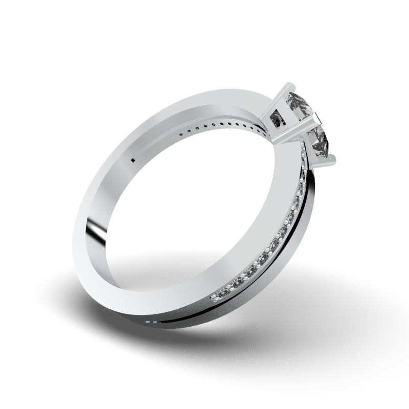 RING-296-JEWELRY gold engagement ring with princess cut diamond 3D print model_4
