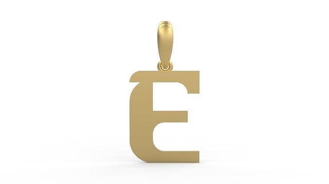 Initial Letters Pendant Cempaka Reguler E 3D print model