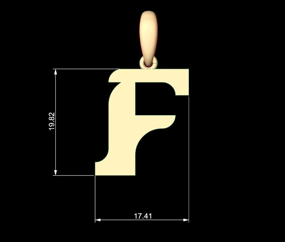 Initial Letters Pendant Cempaka Reguler F 3D print model_4