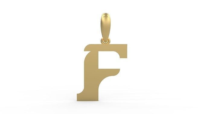 Initial Letters Pendant Cempaka Reguler F 3D print model