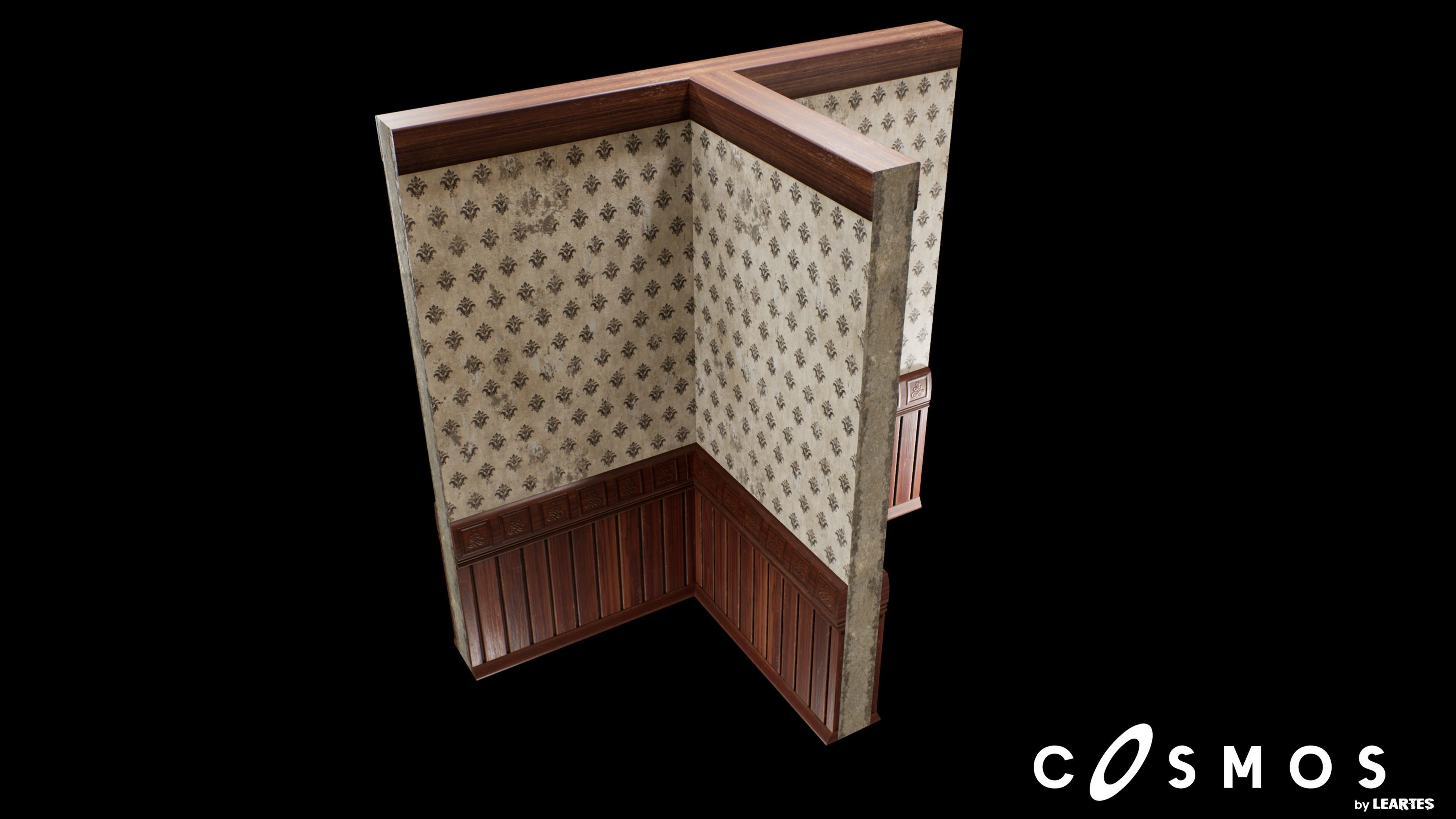 Vintage Module Interior T Low-poly 3D model_1