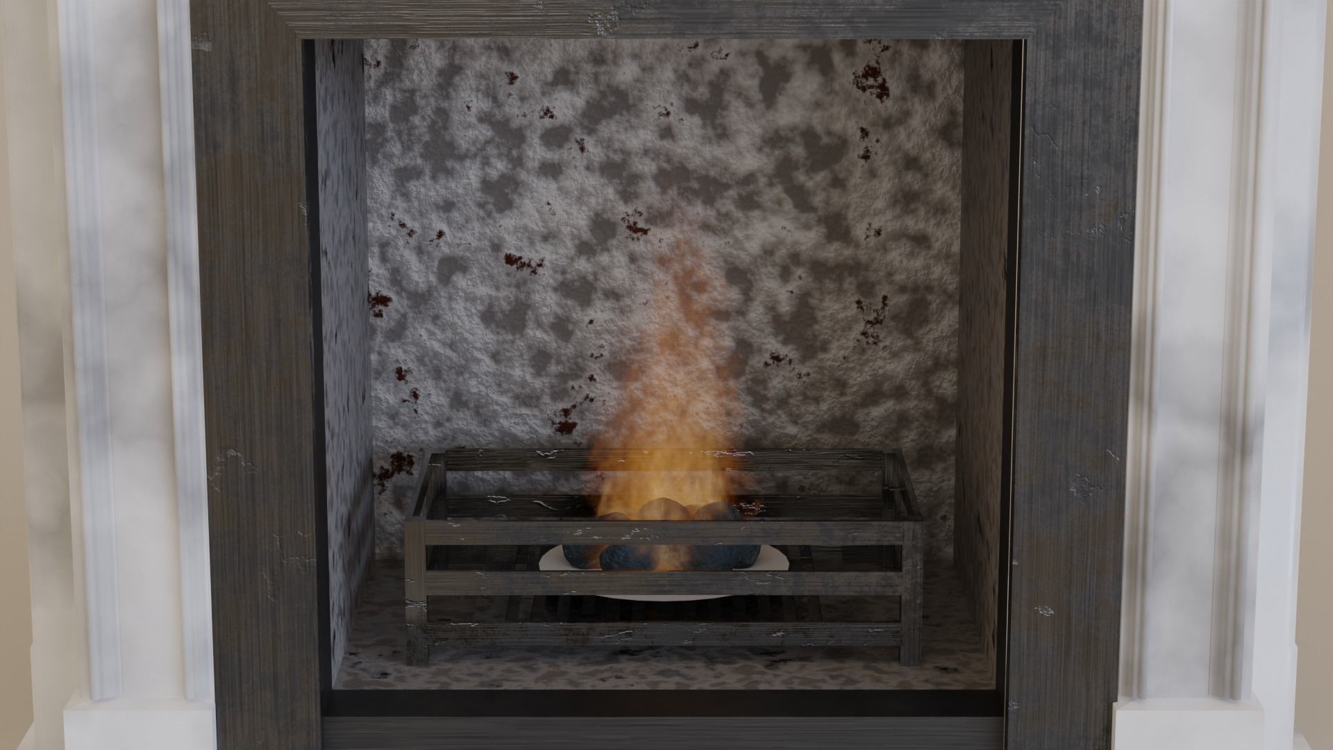 Marble Fireplace 3D model_5