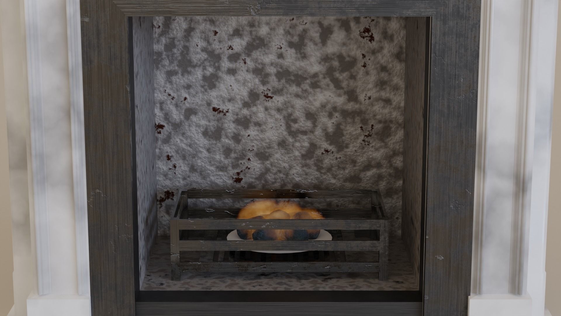 Marble Fireplace 3D model_2