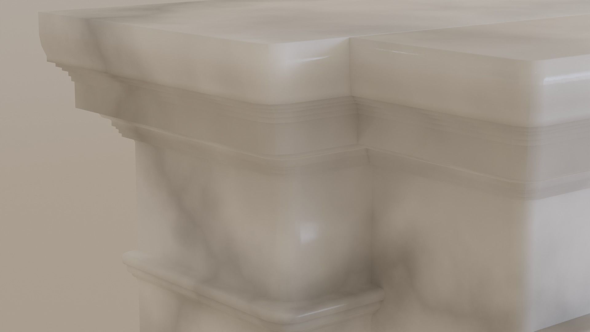 Marble Fireplace 3D model_11
