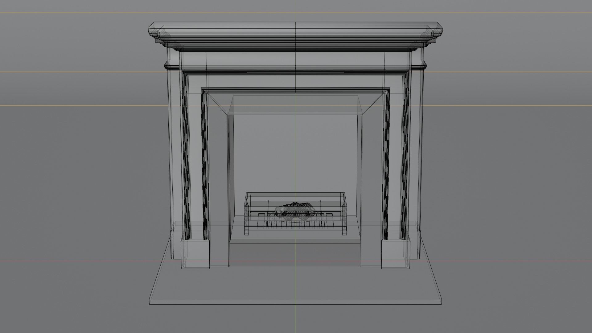 Marble Fireplace 3D model_15