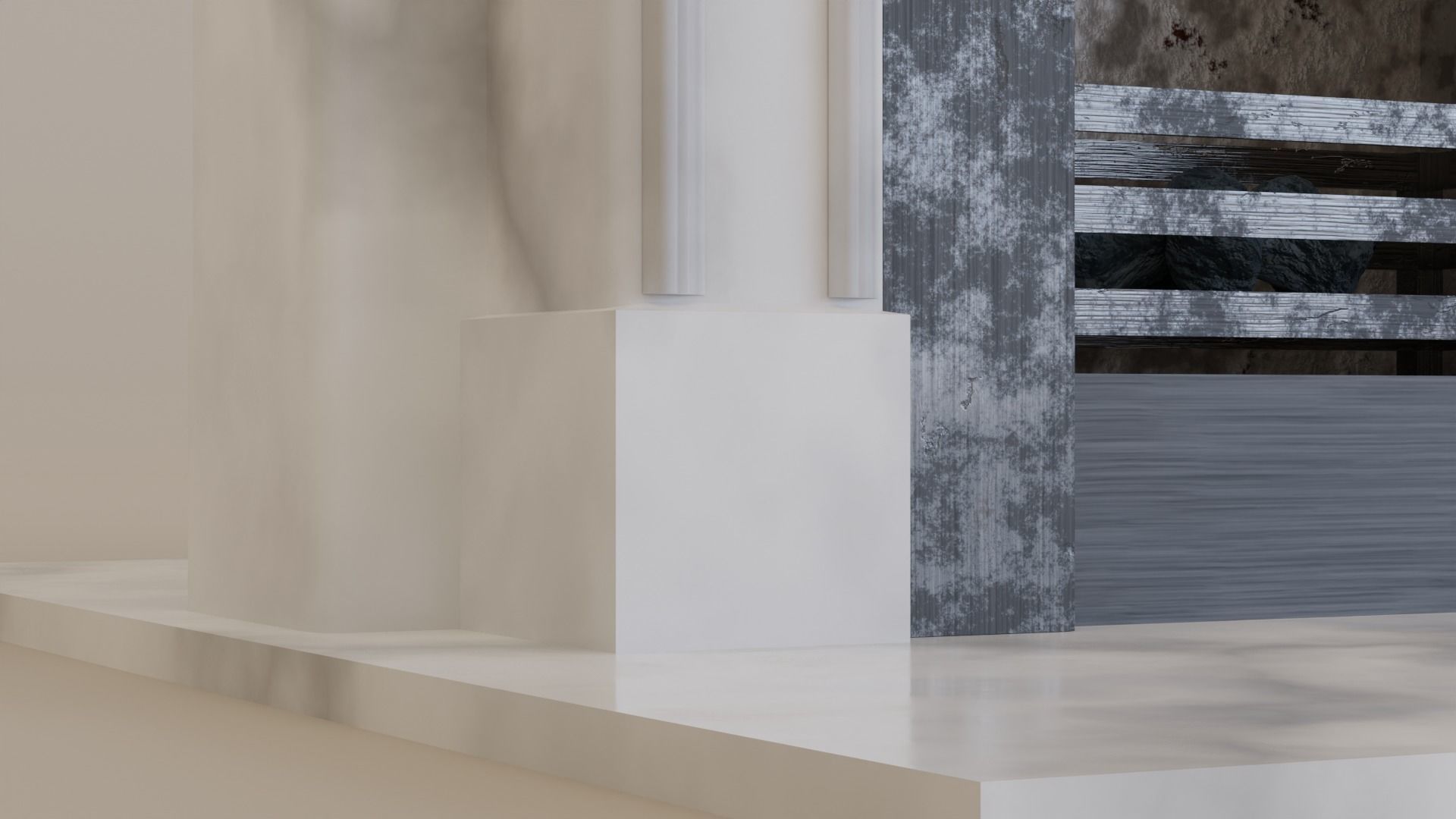 Marble Fireplace 3D model_8