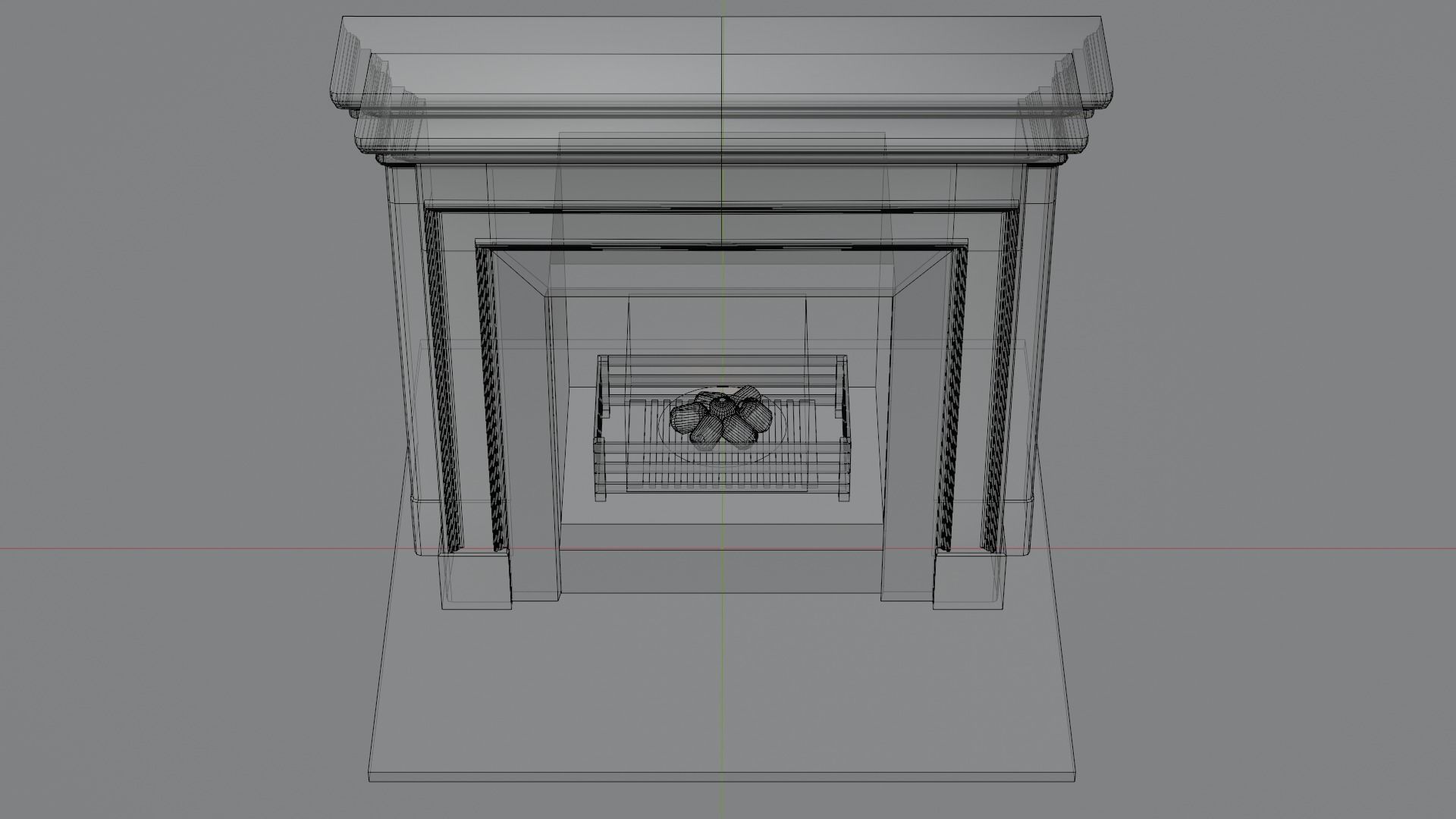 Marble Fireplace 3D model_17