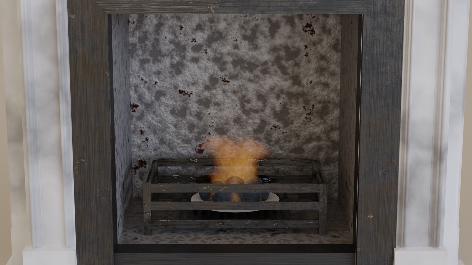 Marble Fireplace 3D model_3