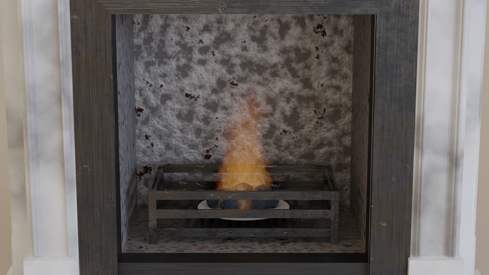 Marble Fireplace 3D model_4