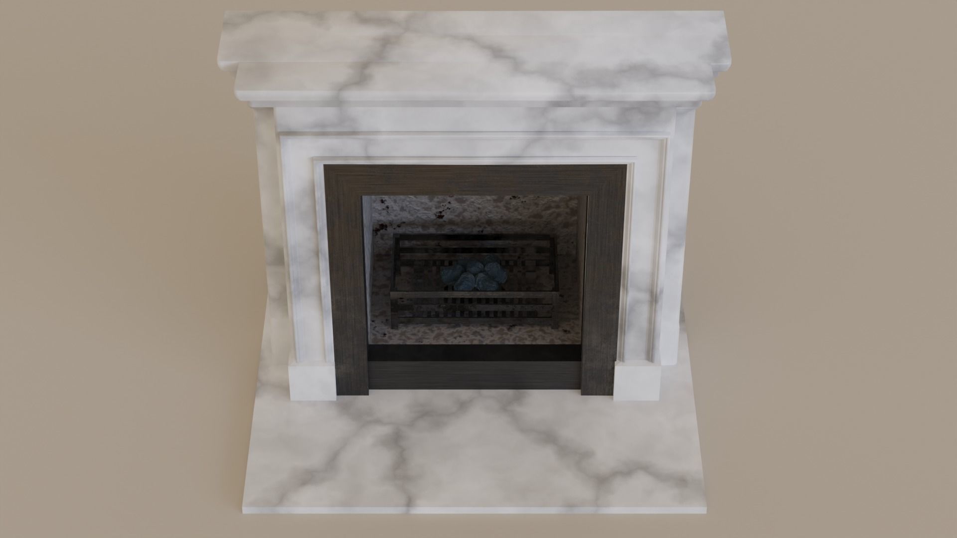 Marble Fireplace 3D model_7