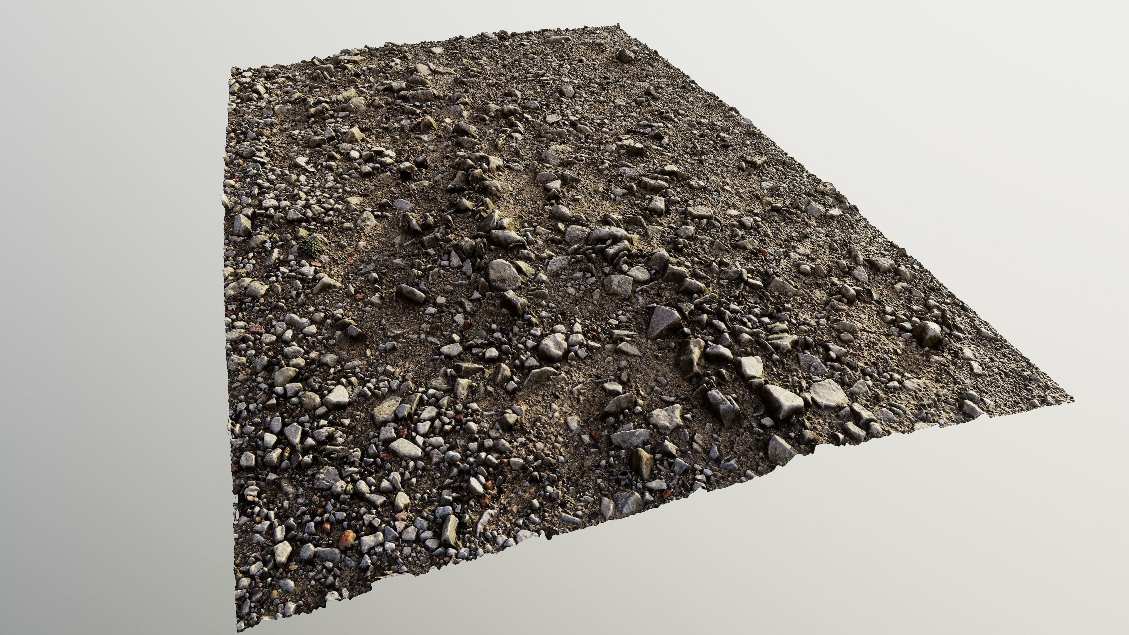 Pebble soil photoscanned 3D model_3