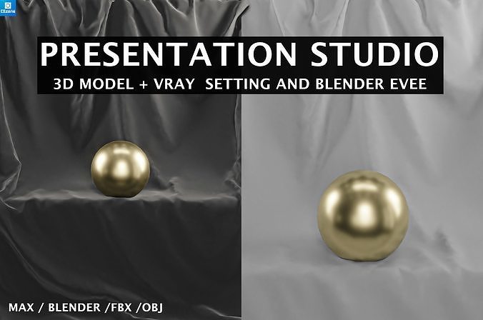 Presentation Studio 3ds Max Vary  And  Blender Low-poly 3D model