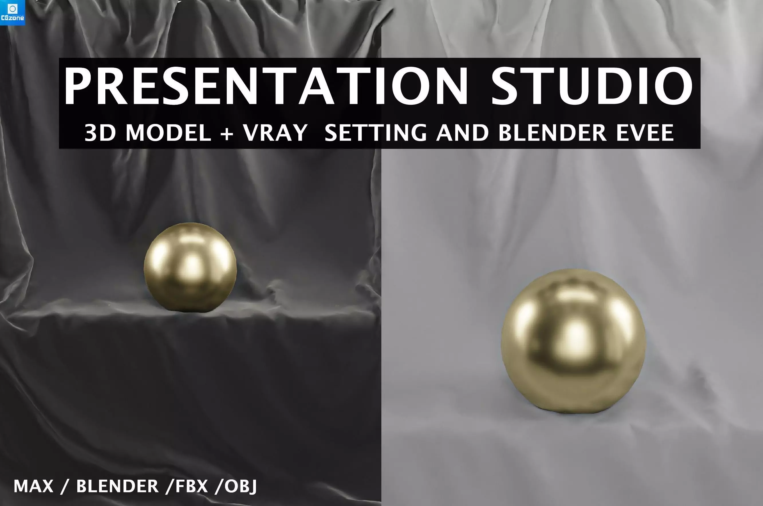 Presentation Studio 3ds Max Vary And Blender Low-poly 3D model
