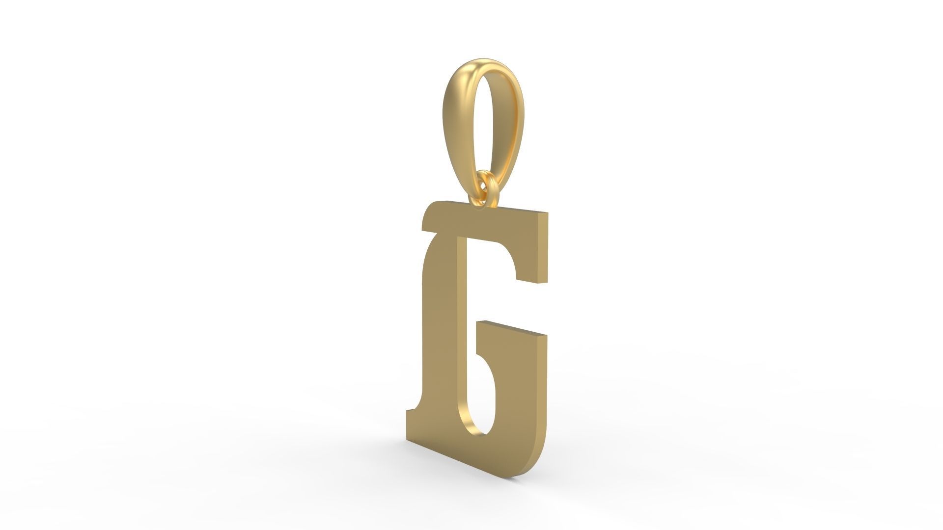 Initial Letters Pendant Cempaka Reguler G 3D print model_1
