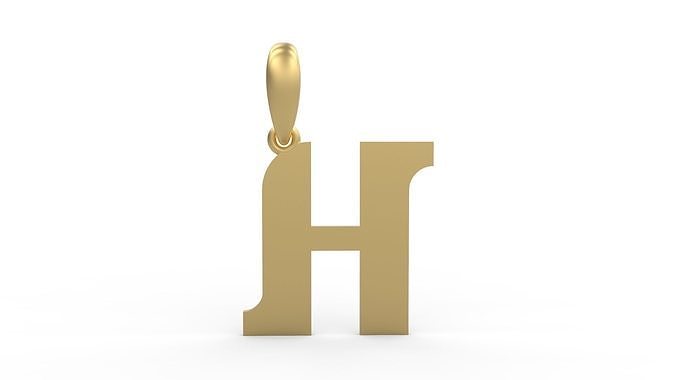 Initial Letters Pendant Cempaka Reguler H 3D print model