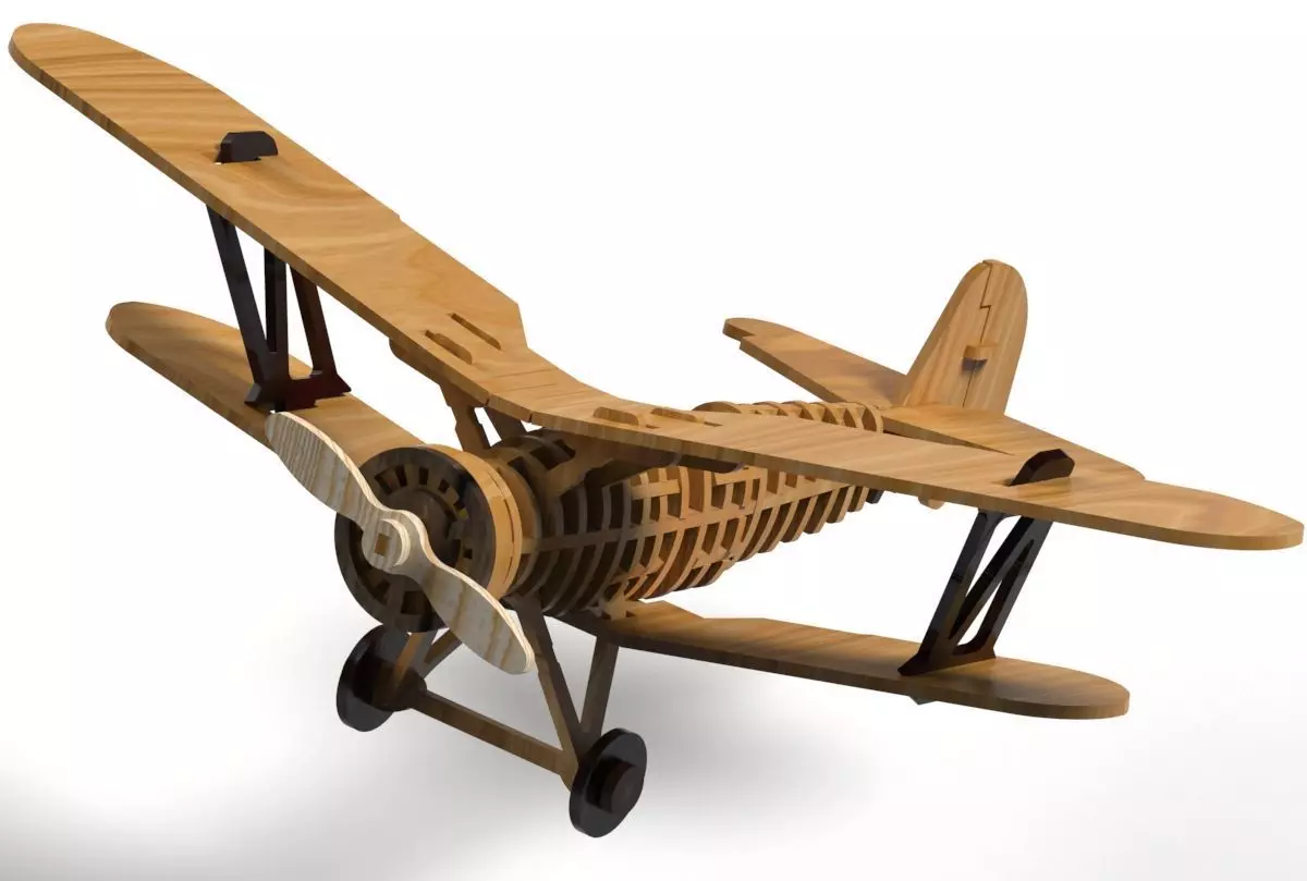 Japanese Wooden Model Plane  Ki-Gu-Mi 3D print model_0
