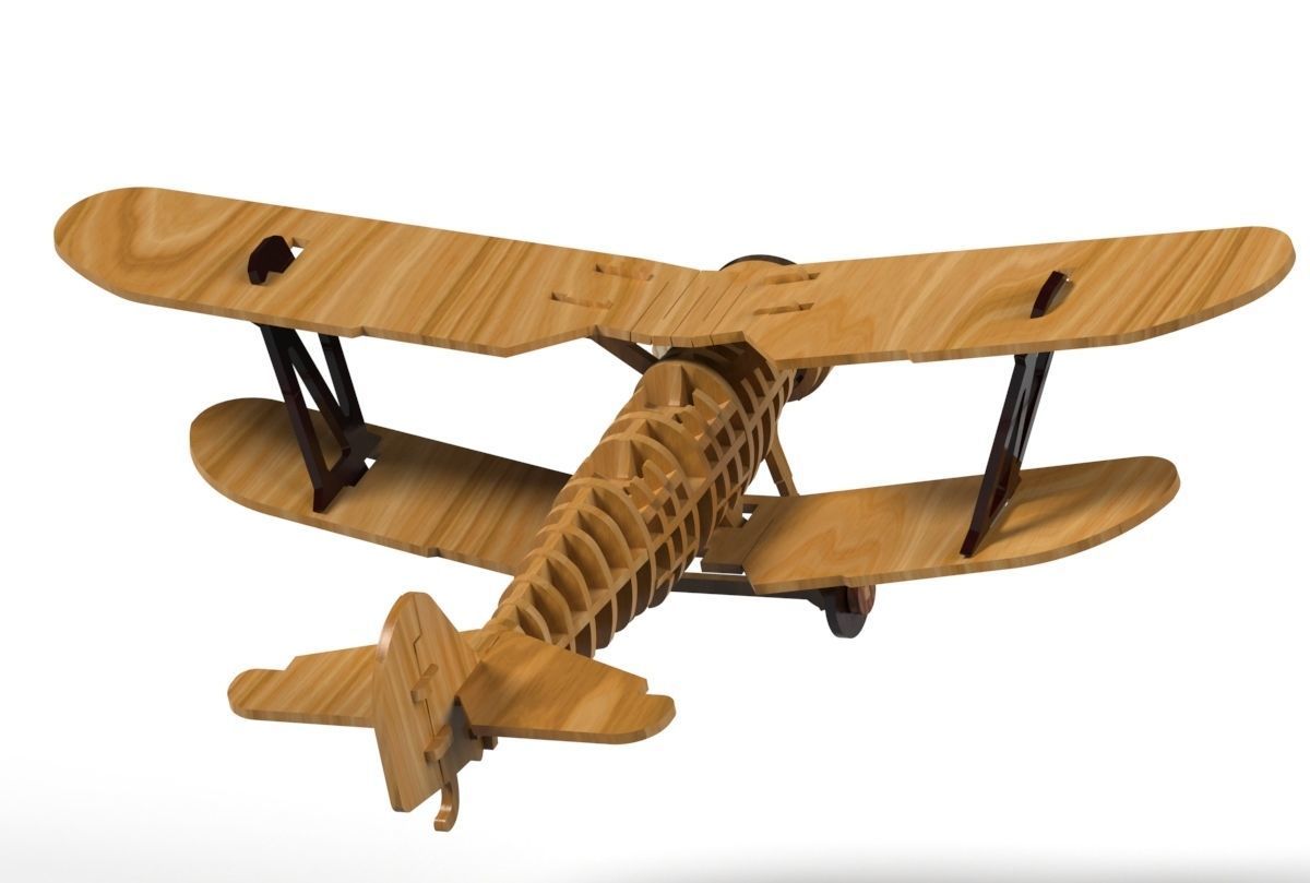 Japanese Wooden Model Plane  Ki-Gu-Mi 3D print model_2