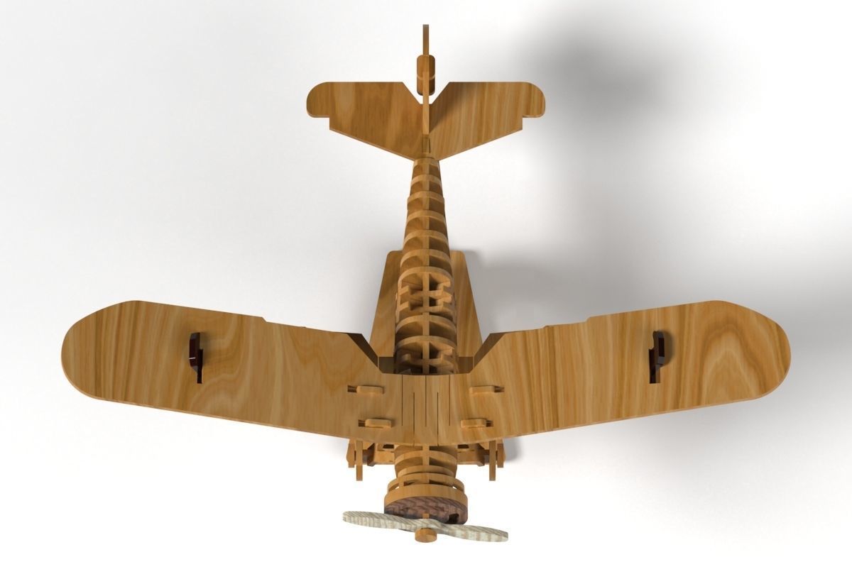 Japanese Wooden Model Plane  Ki-Gu-Mi 3D print model_1