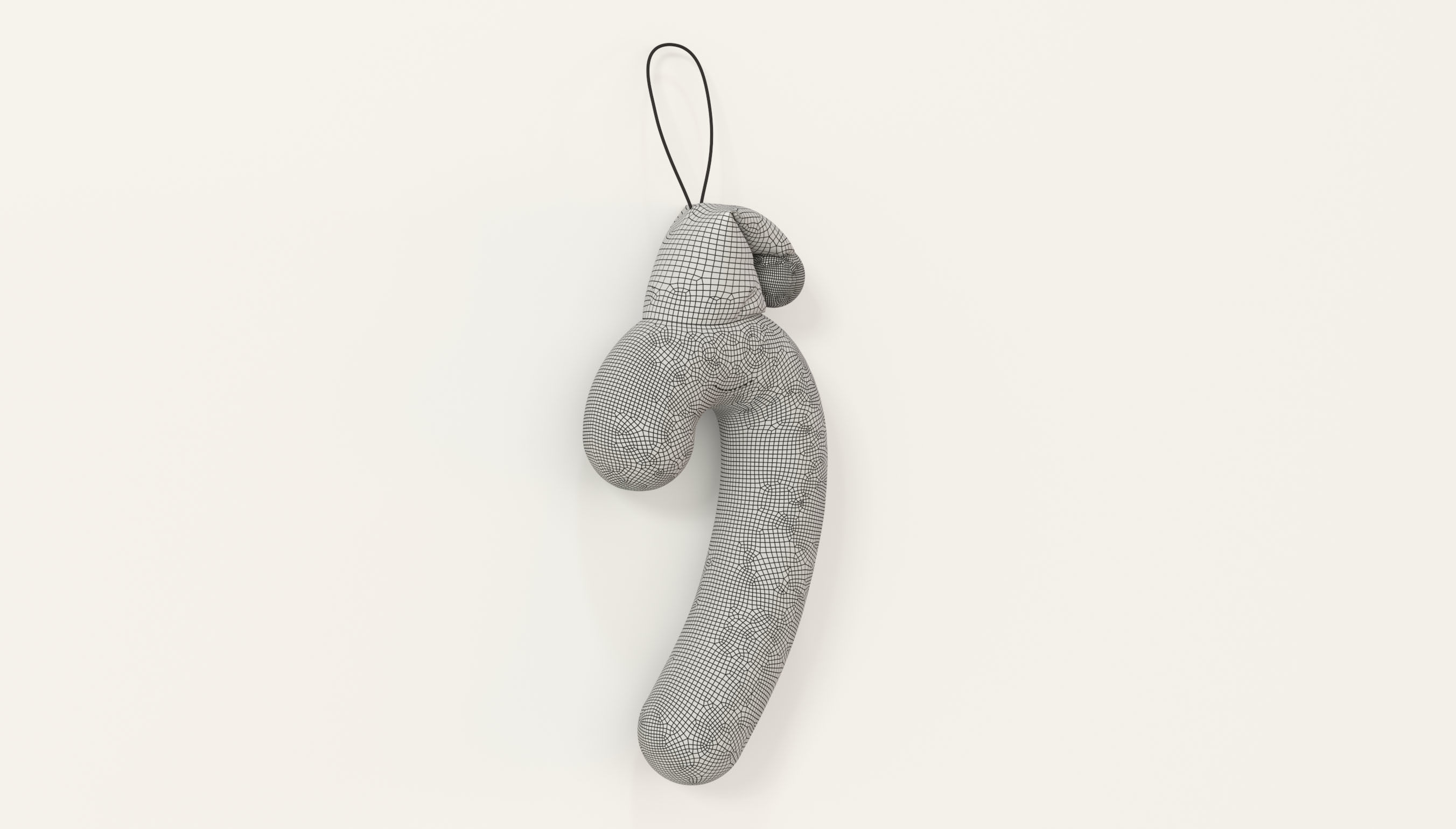 Kidrobot Yummy World Candy Cane Plush Ornaments Red 3D model_3