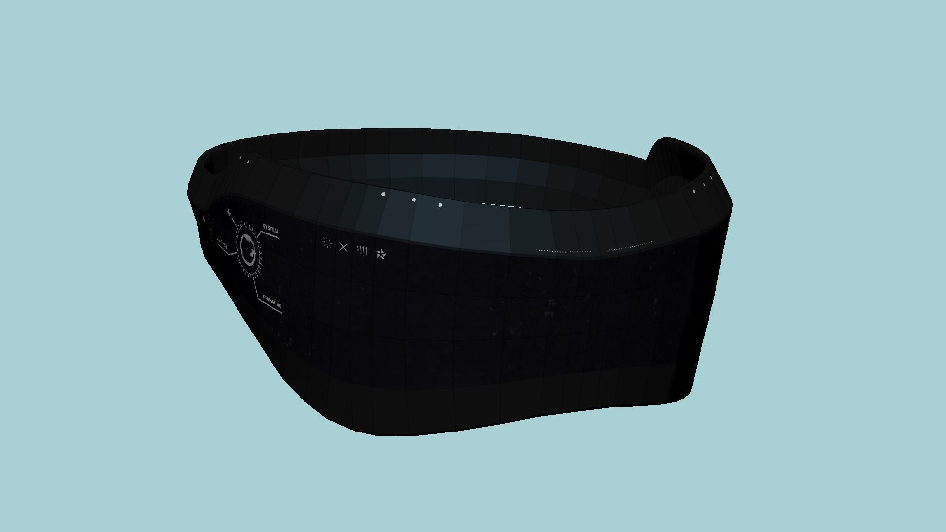 SciFi Glasses B09 Full Black - Character Design Fashion Low-poly 3D model_6