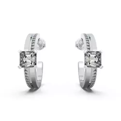 EARRING-298-JEWELRY hoop earrings gold - rhodium plated - swarovski